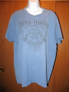 Vintage Harley Davidson T Shirt Police Biker Girl Mens Extra Large - Picture 1 of 6