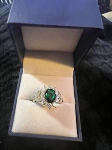 2.72 CT Emerald And Diamond Ring, With Appraisal **Stunning**lab Created - Picture 1 of 6