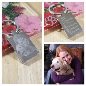 Personalised Pet Memorial Photo Keyring, Cat Dog Loss keepsake Present Gift - Picture 1 of 6