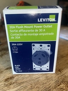 NEW Leviton 7313 Power Outlet Flush Mount 30Amp 125V - Picture 1 of 6