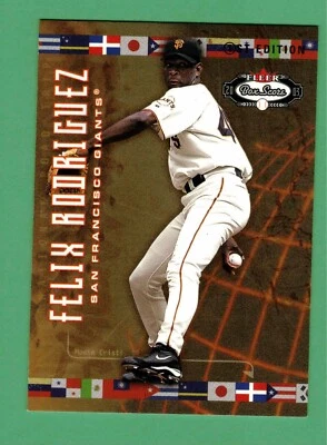 2003 FLEER BOX SCORE FELIX RODRIGUEZ #194 GOLD PARALLEL 4/100 GIANTS - Image 1 of 2