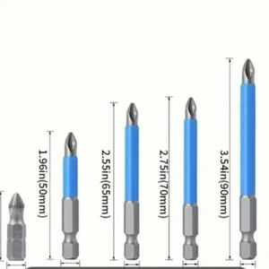 5 Pc Long Magnetic Anti Slip Cross Head Screwdriver Extension 1/4 Inch Shank bit - Picture 1 of 3