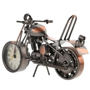 Motorrad Figur Nachttisch Wecker Metall Retro klassische Form Tischdeko - Bild 1 von 8
