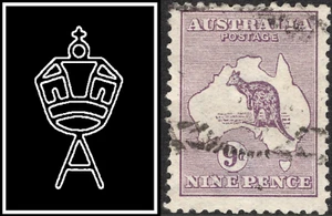 1913 Australia 9d Violet 1st Watermark Kangaroo Stamp Good To Fine Used - Bild 1 von 1