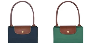 ¡Auténtico! Nuevo) Bolso de Mano de Compras Longchamp Le Pliage Original M Mediano - Azul Marino/Salvia - Imagen 1 de 13