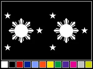 (2) 4" CALCOMANÍAS PINOY STAR *14 COLORES* Pegatinas de vinilo Filipino Filipinas Ventana - Imagen 1 de 1