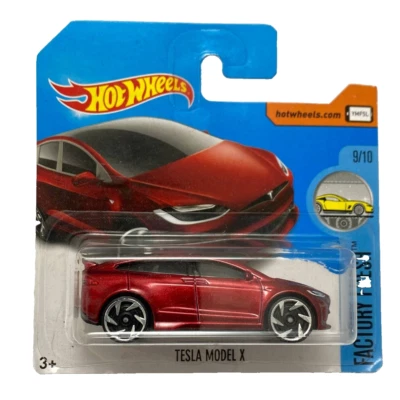 Hot Wheels Factory Fresh 2017 Tesla Model X Red Short Card DVB58 1:64 - Image 1 of 2