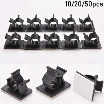 10/20/50X Cable Clips Self-Adhesive Cord Management Wire Holder Organizer Clamp - Image 1 of 4