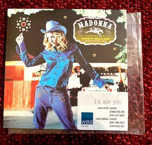 MADONNA DON'T TELL ME SPECIAL UK PROMO CD SLEEVE & PRESS RELEASE STICKER MUSIC - Picture 1 of 9