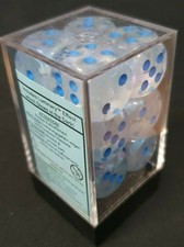 More details for chessex dice: borealis icicle / light blue 16mm d6 dice block (12 dice)