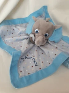 Baby Security Blanket Garanimals Blue Stars Elephant Lovey Gray  - Picture 1 of 6