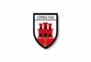 PATCH PATCHES EMBLEM IRON ON GLUE PRINT FLAG world crest gibraltar - Picture 1 of 1