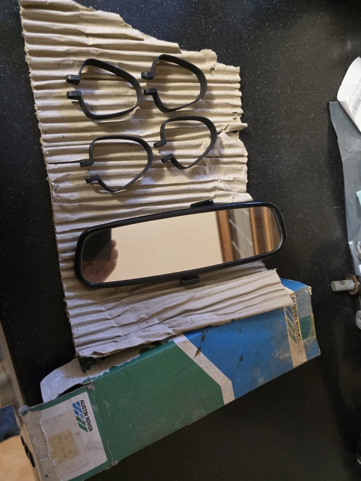 Bundle Of 4x Enfield Swivel Bands, 1x AHU1084 Austin Rover Rear View Mirror - Image 1 of 1
