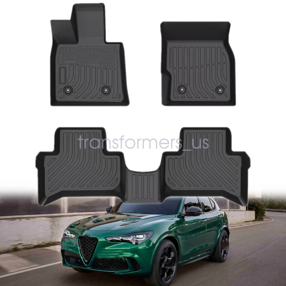 TPE Floor Mats Liners For 2018 2019 2020 2021 2022 2023 2024 Alfa Romeo Stelvio - Image 1 of 4