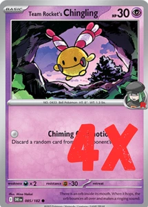 4x Pokémon TCG Team Rocket's Chingling 085/182 Destined Rivals Regular 2025 NM - Bild 1 von 1