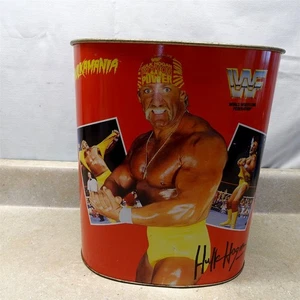 Vintage WWF 1991 Hulk Hogan Ultimate Warrior Trash Can, 13" TitanSports - Picture 1 of 16