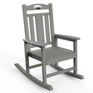 Oversized Rocking Chair Outdoor, HDPE Poly Rocking Chair, All Weather Porch R... - Picture 1 of 7