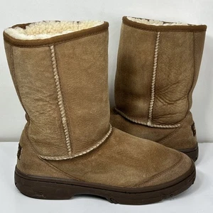 UGG Australia Ultimate Short Boots 5275 Damen Gr. 7 Braun Lammfell Leder - Bild 1 von 8