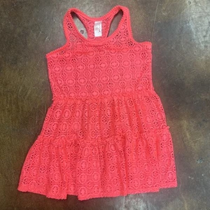 Cat & Jack Girls Swim Cover Up Dress Pink Crochet Size Medium 7-8 - Picture 1 of 2