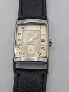 Emporio Armani Herrenuhr Analog Quarz Tank Style neue Batterie funktioniert - Bild 1 von 20