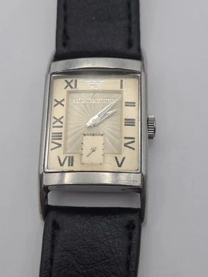 Emporio Armani Men's Watch Analog Quartz  Tank Style New Battery Working - Image 1 of 4