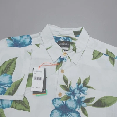 Quicksilver Waterman Mystic Blue Paper Outer Reef Printed S/S Shirt Comfort Fit - Image 1 of 4