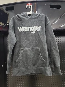 Wrangler Kids Pullover Hoodie Gray SZ Med Youth Sweatshirt Farming Warm Sweater - Picture 1 of 7
