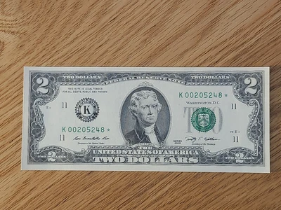 2009 $2 "STAR NOTE" DALLAS DISTRICT UNC/GEM K00205248* 512K RUN 1 OF 3 CONS SER - Image 1 of 4