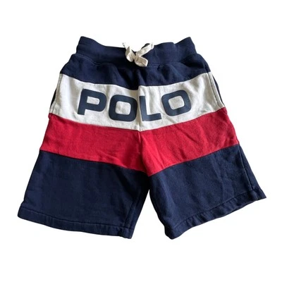 Polo Ralph Lauren Shorts Kids Size S 8 Color Block Spellout Summer Athletic - Image 1 of 4