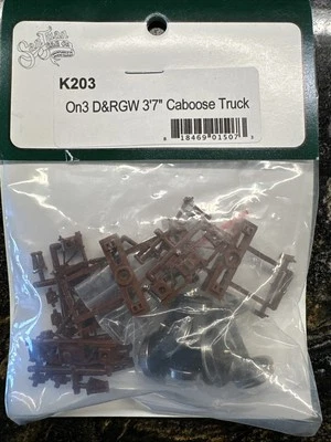 San Juan Car Co. On3 Kit #K203 D&RGW 3'-7" Caboose Trucks 1 Pair 1:48 NIP! - Image 1 of 4