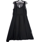 NEW Vintage Vicky Vale Chiffon Dress Size 12 Sheer Pleated Wide Strap Goth Punk