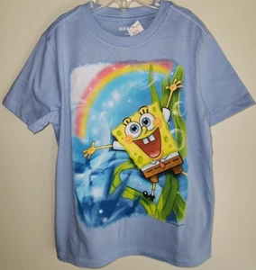 NEW Old Navy Unisex Kids 5 6-7 Short Sleeve SPONGEBOB Tee T-Shirt BLUE #21122 - Picture 1 of 3