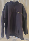 Bulwark FR Men's Size XL Pullover Sweater 1/4 Zip Long Sleeve Blue Heavy