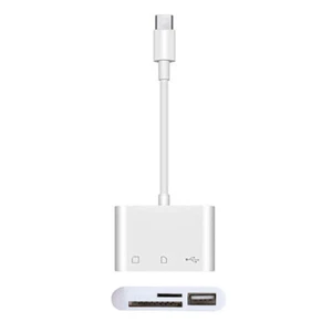 D16 USB C auf USB 2.0 SD / MicroSD, TF Kartenleser Adapter kompatibel mit Galaxy - Bild 1 von 14