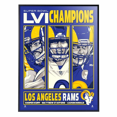 Phenom Gallery Los Angeles Rams Super Bowl LVI Champs 18" x 24" Deluxe Framed Se Cover