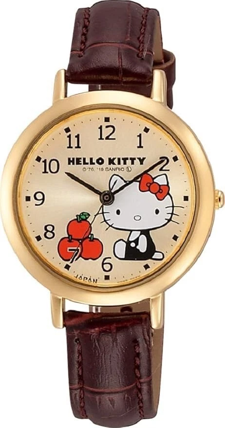 Hello Kitty Watch Leather Band Gold Sanrio KAWAII Boxed Gift 2019 F/s