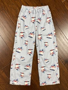 Hanna Andersson Kids Blue Snowman Flannel Pajama Lounge Pants Size 6-7 EXCELLENT - Picture 1 of 6