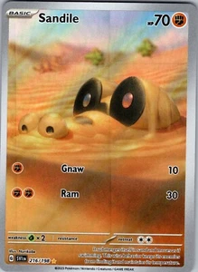 Pokémon TCG Sandile Scarlet & Violet Base Set 216/198 Holo Illustration Rare NM - Picture 1 of 2