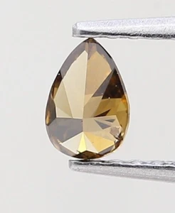 Loose Natural Diamond 0.22tcw Cognac Brown Mix Color Pear Brilliant Cut Diamond - Picture 1 of 19