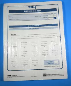 WRAT 4 Wide Range Achievement Test Blue Test & Response Forms 4th Edition - Picture 1 of 2