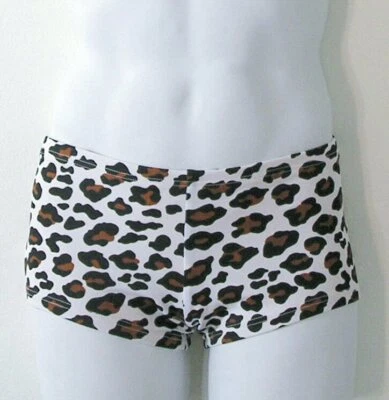 Traje de baño para hombre blanco leopardo tiro bajo corte cuadrado: S-M-L-XL Foto 1 de 2