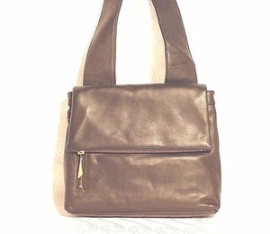 GENUINE NAPA SOFT LEATHER SHOULDER BAG #BLACK #D357 - Imagen 1 de 3