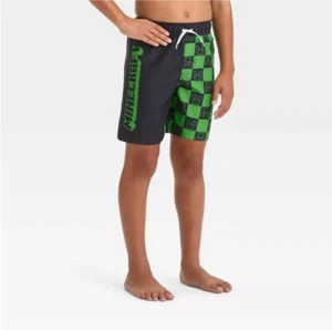 Boys Minecraft Swim Trunks Shorts - New With Tags - Picture 1 of 4