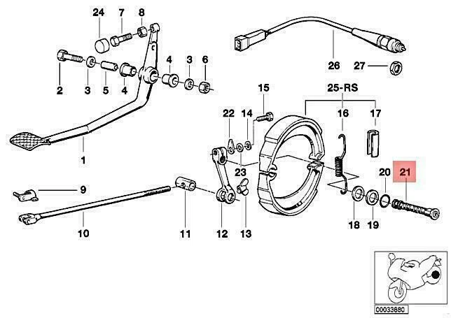 OEM BMW 247 R 100 RS RT 80 LEVA FRENO TRASERO 35212310896 GENUINO NUEVO NO🇺🇸DEBERES Foto 1 de 1