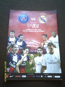 PROGRAMME MATCH AMICAL PARIS SAINT GERMAIN REAL MADRID 2 01 2014 - Imagen 1 de 4