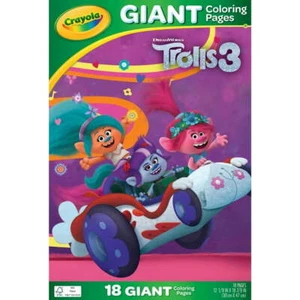 "Crayola Trolls Giant Coloring Pages, 18 Sheets - Coloring Gift for Kids" - Picture 1 of 7
