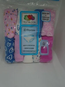 Fruit of The Loom (10 Pair) of Girls Hipsters Size 4   NEW WITH TAGS - Picture 1 of 3