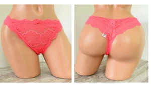 Victoria's Secret MEDIANO *DREAM ANGELS* BRAGUITA TANGA ENCAJE *Rosa Caliente* - Imagen 1 de 6