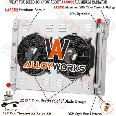 Radiador de 3 filas + ventilador de cubierta para Chevy Captiva 08-2015/2008-2010 Saturn Vue 3,6 L Foto 1 de 4