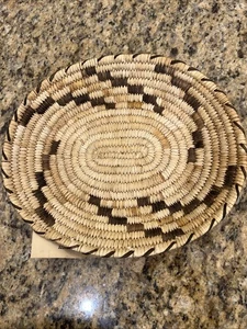 Vintage Celia Marie Papago Gewebt Oval Korb Tablett 10” x 11,5” - Bild 1 von 7
